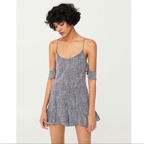 Mango Pants - Ruffled Off-Shoulder romper